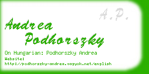 andrea podhorszky business card